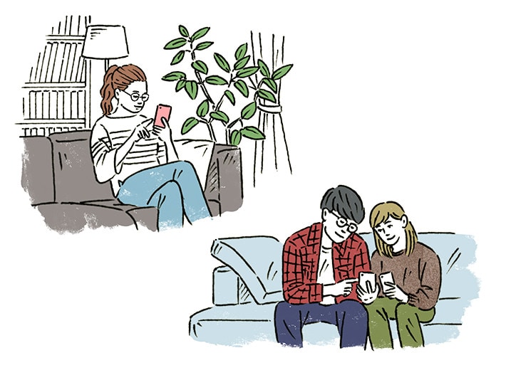 都合のよい時間と場所で